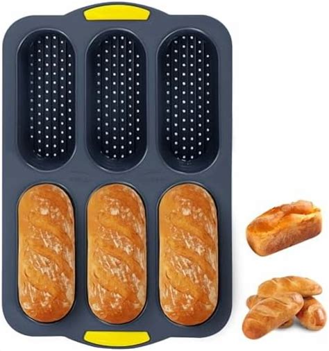 Silicone Baguette Bread Pan Non-stick & Heat- Silicone Bread Loaf Pan ...