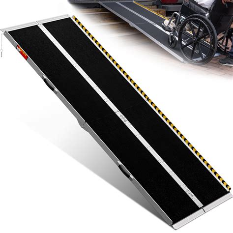Snapklik.com : Portable Wheelchair Ramp 8FT, Non-Slip Aluminum Folding ...