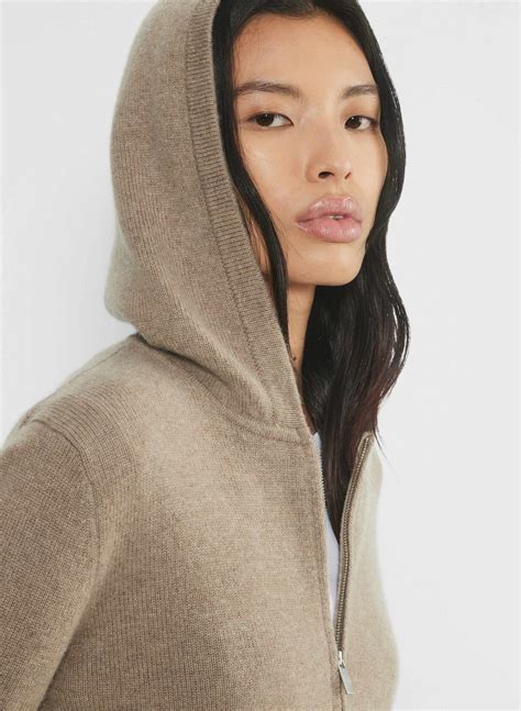 Essential Cashmere Hooded Zip-up | Aritzia CA