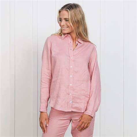 Breazies Ladies Linen Shirt | Soft Pink