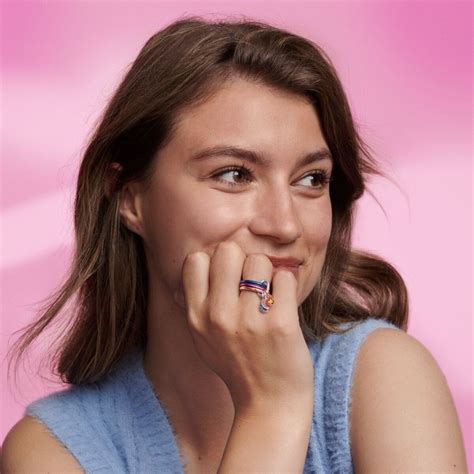 Shop Pandora Stackable Rings India - Silver ME Shocking Purple Ring