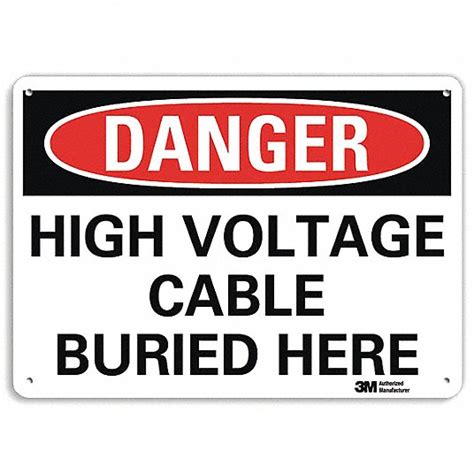 Danger Sign, High Voltage Cable Buried Here, Header Danger, Rectangle ...
