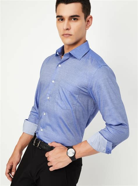 Buy Men Regular Fit Dobby Woven Formal Shirt Online at just Rs. 999.0 ...