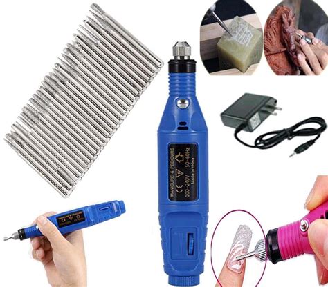 DIY Crafts 30 Pcs Diamond Burr, 1x Pc Mini Hand Drill, Electric Pen ...