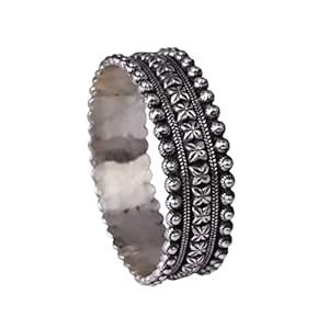 Buy Shyle 925 Sterling Silver Bangle/Bracelet, Tattva Intricate Classic ...