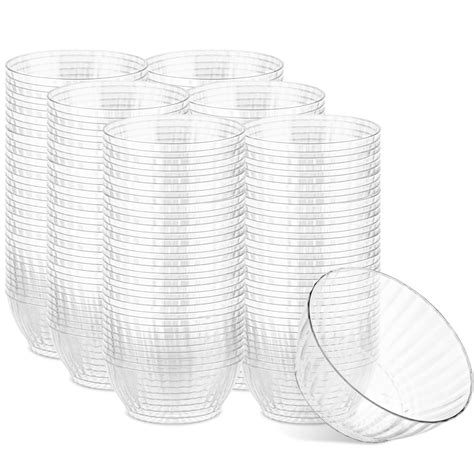 PLASTICPRO 1000 Pack Small Plastic Bowls Crystal Like 6 oz Bowls ...
