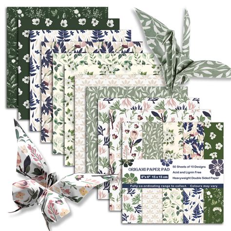 Origami Paper 6x6 Double Sided 50 Sheets 10 Colors Origami | Desertcart ...