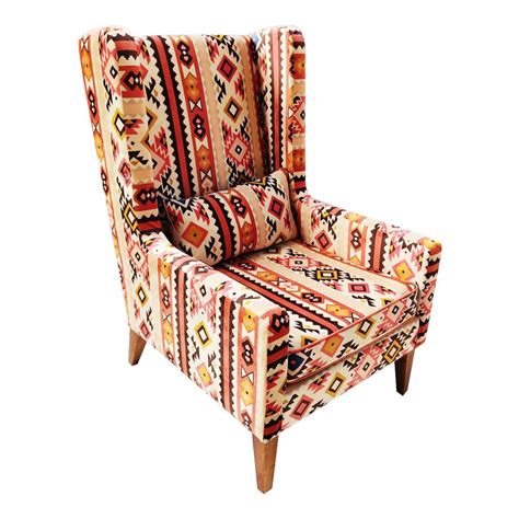 High Back Upholstered Chair Printed Fabric For Lounge And Hall Chair ...