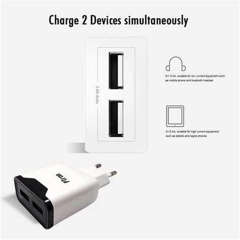 PTron Volta 2.4A Dual USB Ports Fast Charging Travel Adapter for All S ...