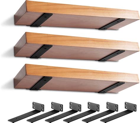 MIUGO 6 Pack Heavy Duty Shelf Brackets 6 inch, Floating Shelf Brackets ...