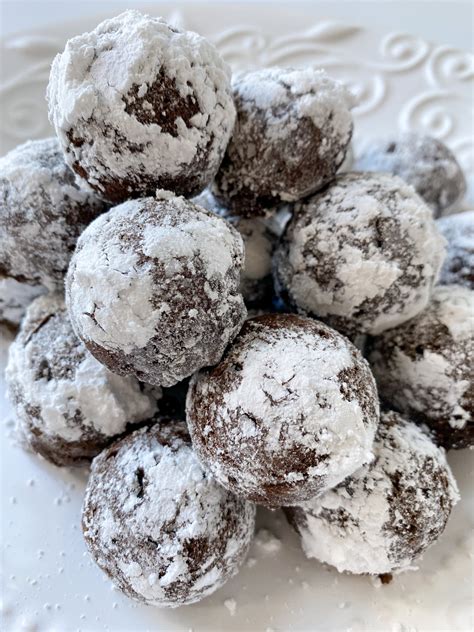 Chocolate Donut Holes with Powdered Sugar - Peanut Butter and Jilly