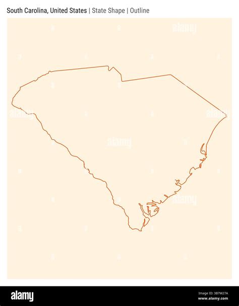 South Carolina, United States. Simple vector map. State shape. Outline ...