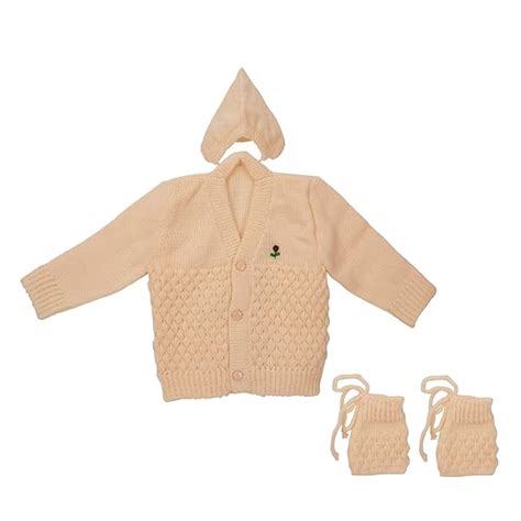 Buy Montu Bunty Wear New Born Baby Clothes Set Woollen Sweater V-Neck ...
