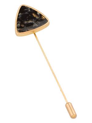 Buy The Tie Hub Stone Triangle Black Metal Lapel Pin Online