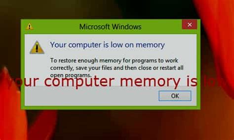 Computer Is Low On Memory 的图像结果