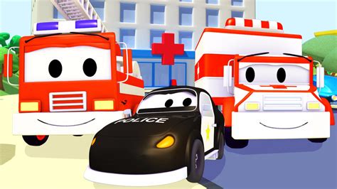 救护车 - 巡逻车：消防车和警车在汽车城 🚓 儿童卡通片 - YouTube