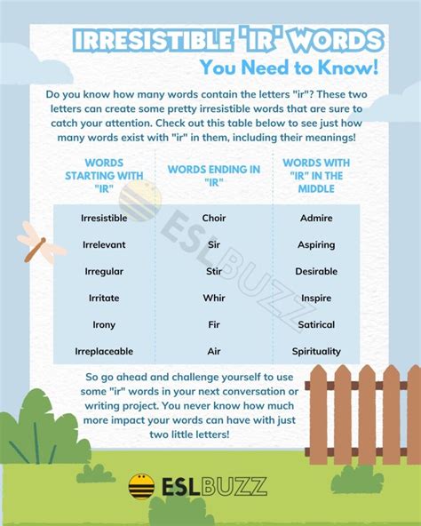 IR Words: Boost Your English Vocabulary and Writing Skills! - ESLBUZZ