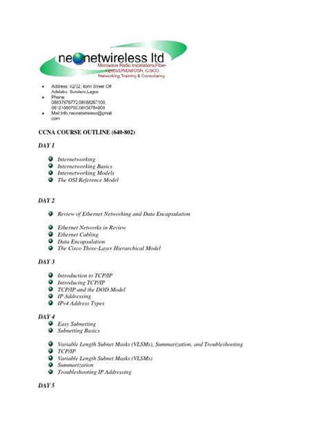 Image result for CCNA Course Outline PDF