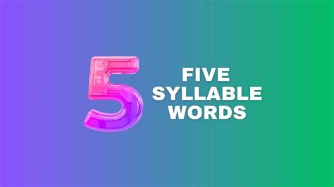 Five Syllable Words - Capitalize My Title