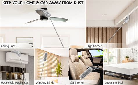 Fulminare Microfiber Feather Duster Bendable & Extendable Fan Cleaning ...