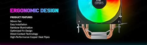 Ant Esports ICE-C200 V2 CPU Cooler/CPU Fan with Rainbow LED Fan ...