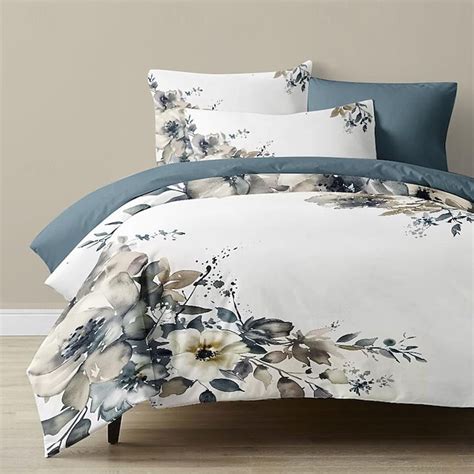 100% Cotton Vintage Floral Series Duvet Cover 3-Piece Set Short Fluff ...