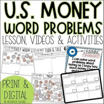 Money Math Problems Worksheets 的图像结果