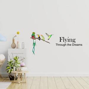 Wallzone 141 cm Colorful Birds|Quotes Multicolor Pvc Vinyl Wallsticker ...