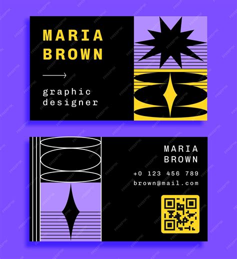 Business Card Template with QR Code 的图像结果