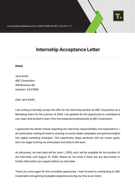 Free Tender Acceptance Letter Template to Edit Online