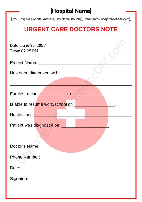 Urgent Care Doctors Note Template - Templates.maexproit.com
