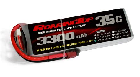 RoaringTop LiPo Battery Pack 35C 3300mAh 4S 14.8V with T-Plug for RC ...