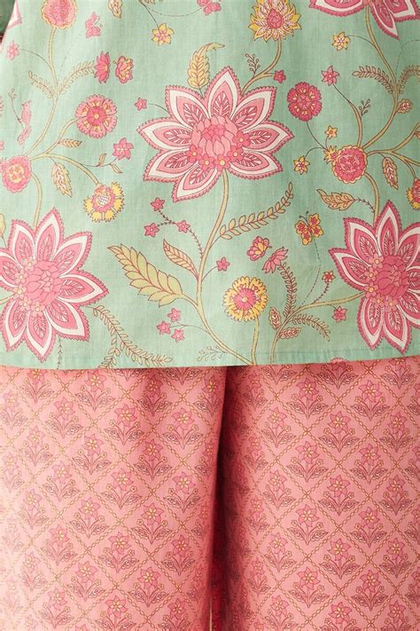 Buy Green Hand Printed Cotton Loungewear Set for Women | FGNSET24-71 ...
