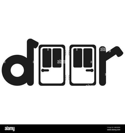 Door word concept. Doors replace letters. Bold typographic idea. Home ...