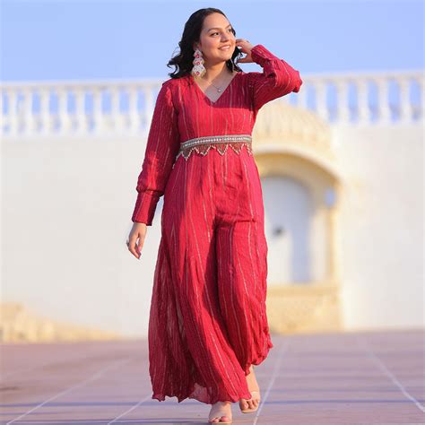 Fuchsia Pink Full Sleeves Jumpsuit For Women Online – UrbanStree