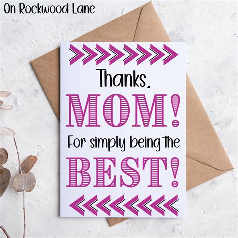 Free Printable Mother’s Day Thank You Card