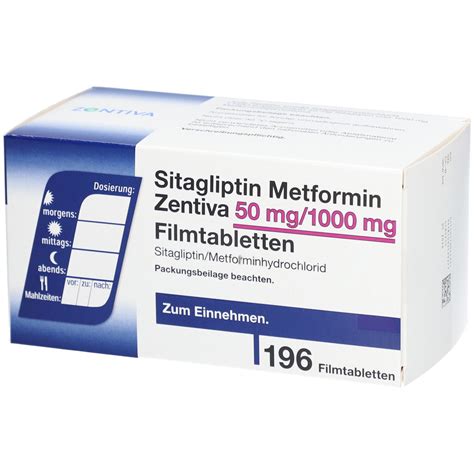 SITAGLIPTIN Metformin Zentiva 50 mg/1000 mg FTA 196 St mit dem E-Rezept ...