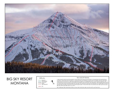 Big Sky Ski Resort, Montana, Photo Trail Map - Etsy