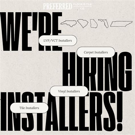 Melissa C. on LinkedIn: Flooring Installers needed! ⬇️