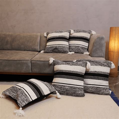 Buy Striped Elegance Tufted Cushion Cover Online in India- Lushlyf