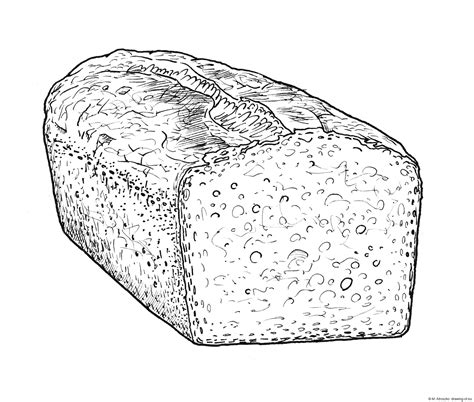 Loaf of bread drawing – Line art illustrations