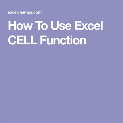 Image result for How to Use Cell Function in Excel
