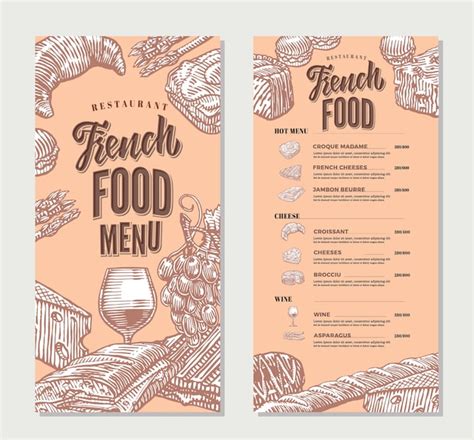 French Restaurant Menu Design 的图像结果