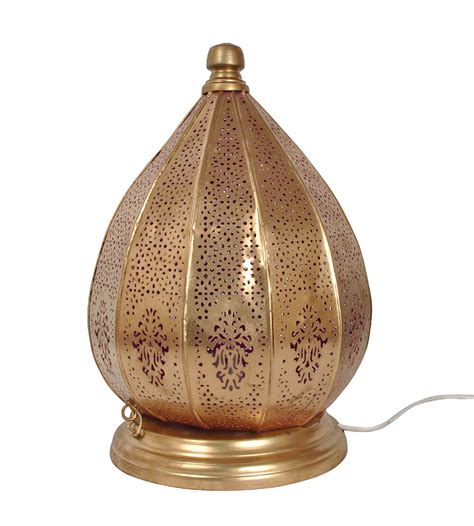 Buy Lal Haveli Metal Table Lamp Moroccan Lights 14 x 9.5 Inch Online at ...