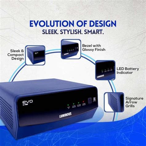 LUMINOUS EVOD700 600 VA EVO-D-700/12V with 3 Year Warranty Square Wave ...