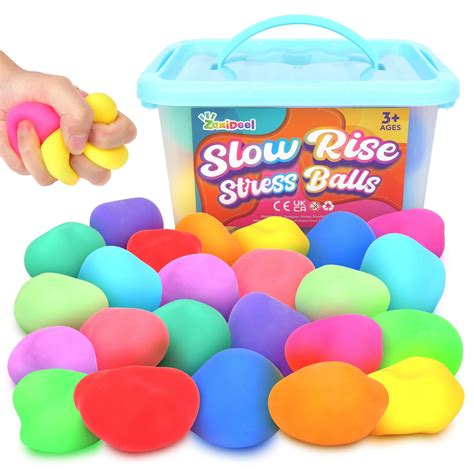 Amazon.com: Mini Slow Rising Stress Ball 24 Pack, Stretchy Fidget Ball ...