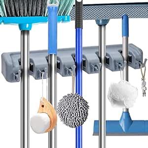 PH BROTHER Mop and Broom Holder, Upgraded with Effective Strong Holding ...
