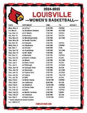 2024-2025 Women's College Basketball Schedules