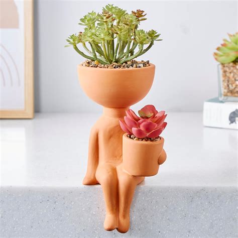 Buy Home Centre Gloria Artificial Plants in Ceramic Human Planter ...