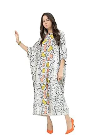 Buy cloudbox Soft Silk Satin Fabric Snake Skin Printed Calf Length Slit ...